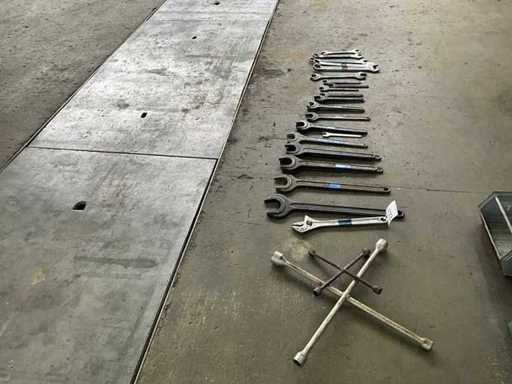 Lots of open-end wrenches