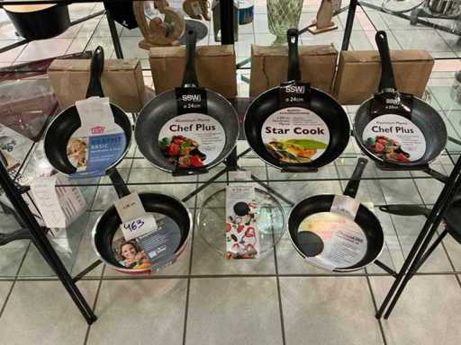 SSW Varie padelle (6x)+ coperchio di vetro