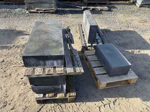 Partij traptrede beton - Antraciet - 100 x 40 x 16 & 60 x 30 x 20 cm (5x)