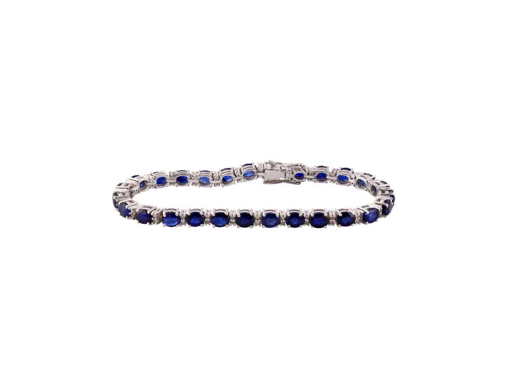  Blue Sapphire Bracelet And Natural Diamonds