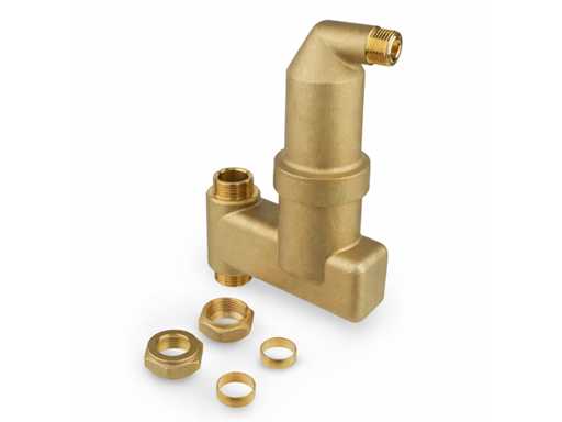 Reflex Exvoid A 22 V luchtafscheider 2x 22 mm knel verticaal messing (max.) 10bar (max.) 110°C