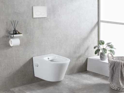 WB - Bidesta 32.3548 - Wall Closet Rimless With Bidet Tap Hot and Cold Gloss White
