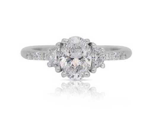 Bague de luxe diamant naturel 1,35 carat en or blanc 18 carats