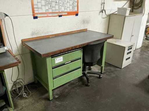 Banco de trabajo con contenido