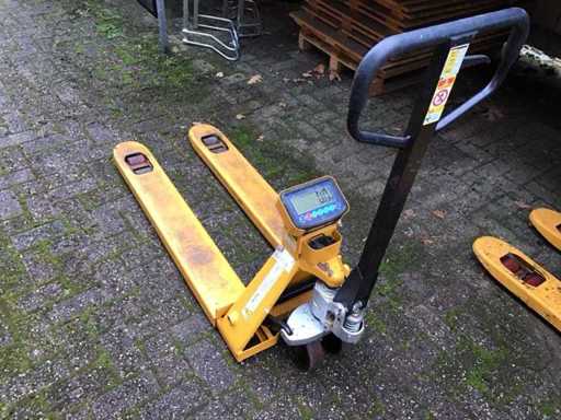 Transpaletto idraulico manuale con unità di pesatura