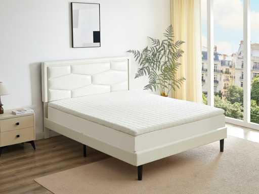 Mattress topper 140 x 190 cm memory foam luxury thickness 5cm