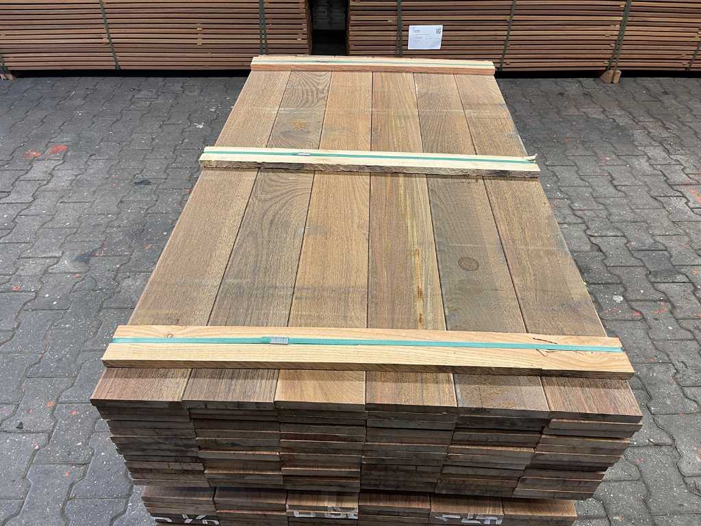 Ipé hardhouten planken geschaafd 21x145mm, lengte 155cm (78x)
