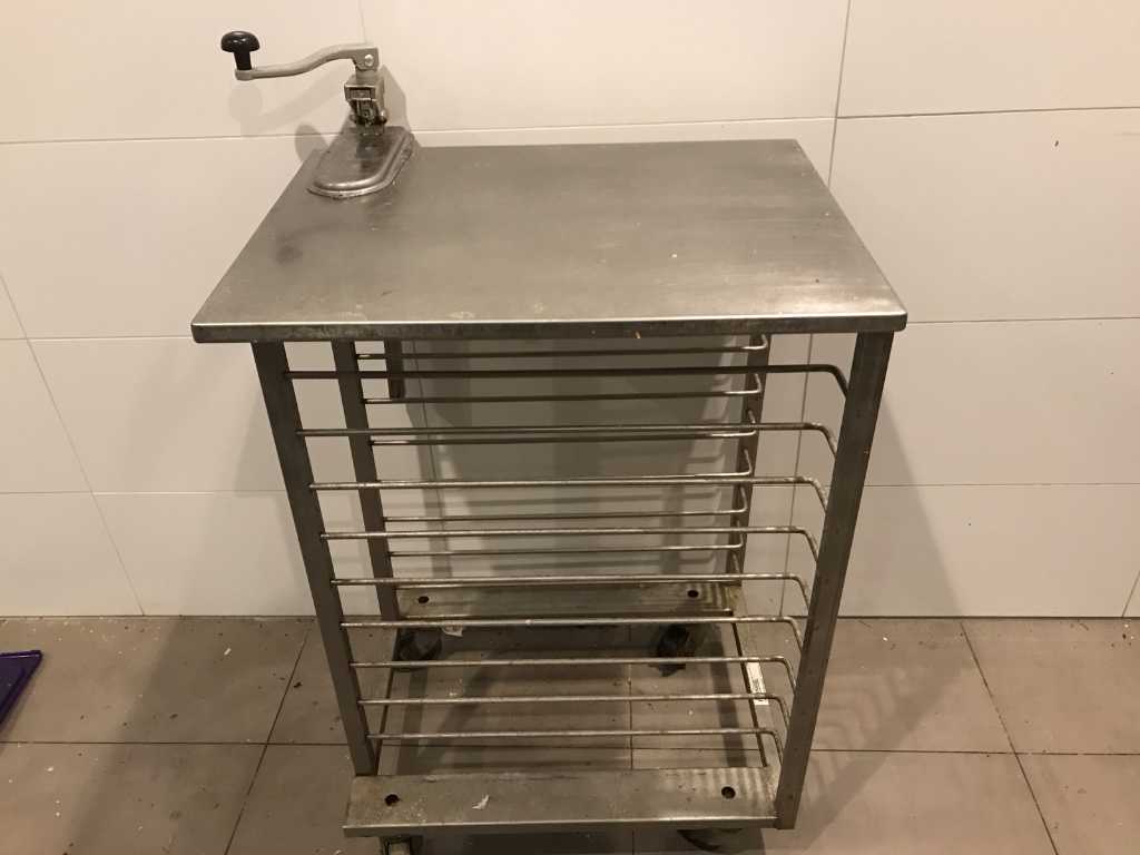 Stainless steel trolley with can opener