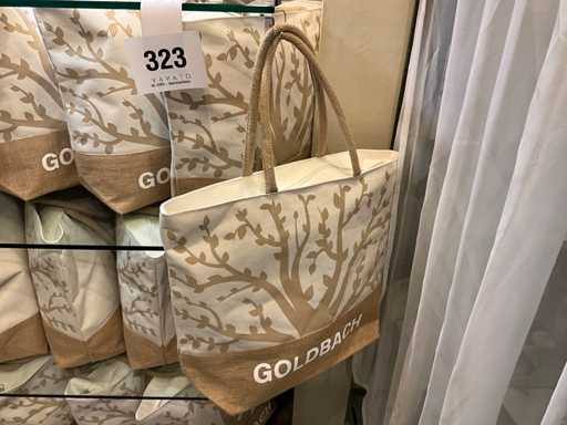 Sacs de plage en jute avec poignée torsadée et décoration de l’arbre de vie Goldbach (16x)