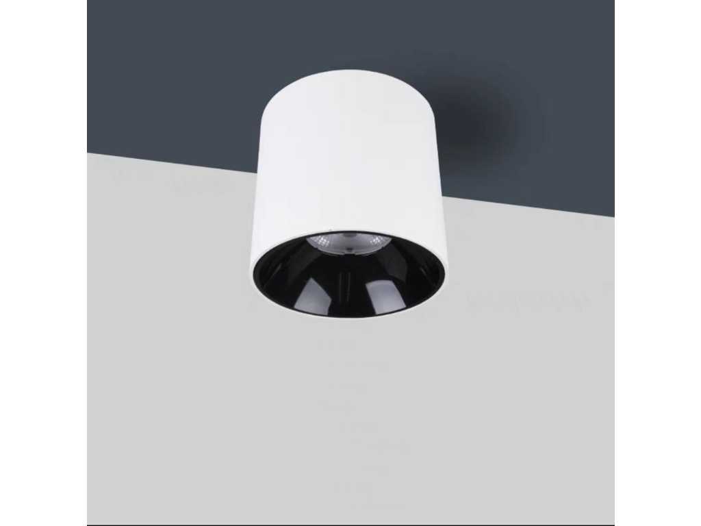 20 x GU10 Cadre apparent - cylindrique - rond - blanc et noir