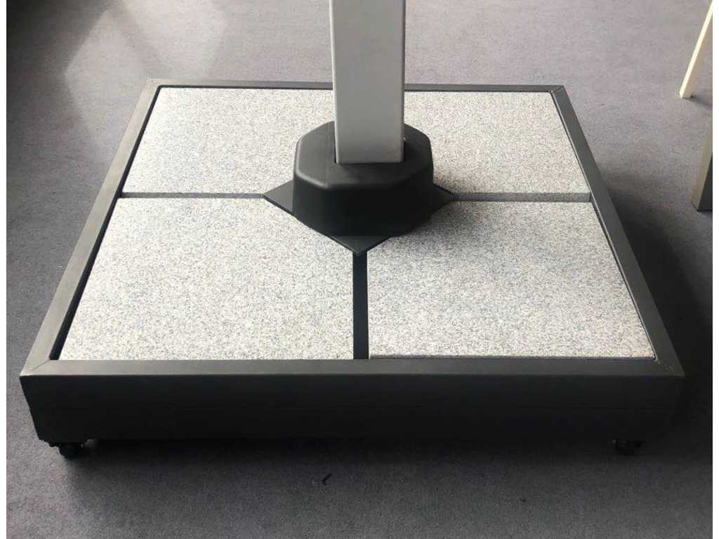 Parasol base 100x100 cm with wheels (excl. tiles)