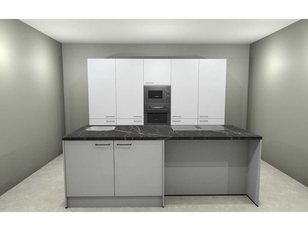 Häcker Concept130 - Topsoft crystal white matt - Kitchen layout