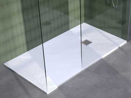 Brauer Asteroid Shower Tray marmo minerale antibatterico antiscivolo bianco opaco