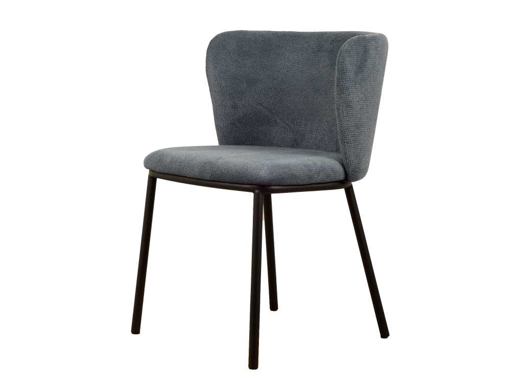 6x Chaise de salle à manger design tissage bleu