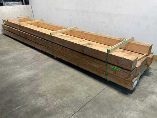 Stâlp rindonat Douglas 600x19x19 cm (4x)