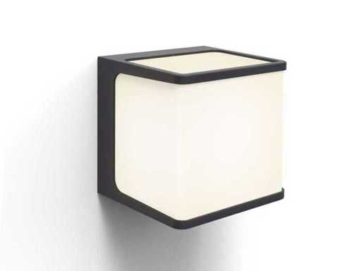 8 x Cube opal outdoor wall lamp black