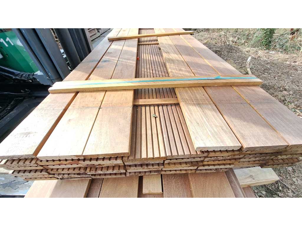 Tavole per decking in legno duro Guyana Ipé 21x120mm, lunghezza 245cm (46x)