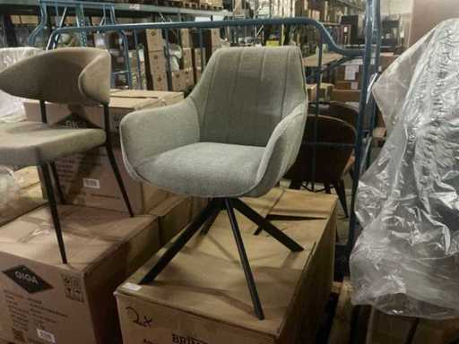 Fauteuil à manger Brinker Lisbon Ashgrey Spiveler Spivel Lunch (2x)