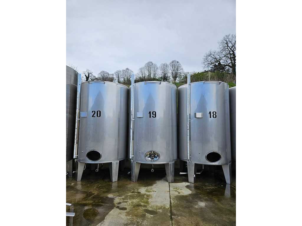  Réservoirs en acier inoxydable, capacité 6000 litres (HL 60) environ, mod. Rangement (3x)