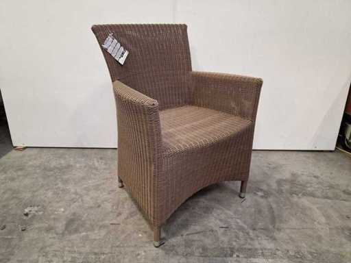 4 x Luxury Lounge - Wickerzetel Sardinia met Armleuning Coffee Cream