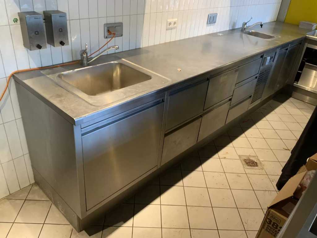 Gazi - Stainless steel sink with refrigerated workbench