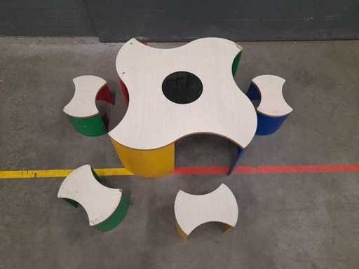 Table de jeu Lego + 4 sièges