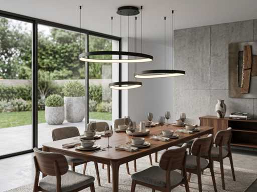 Auren Zwart Hanglamp 42cm&62cm&82cm Trio Ring 160W LED 3CCT(1x)