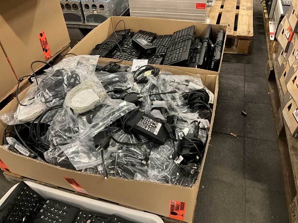 Batch of computer parts and keyboards