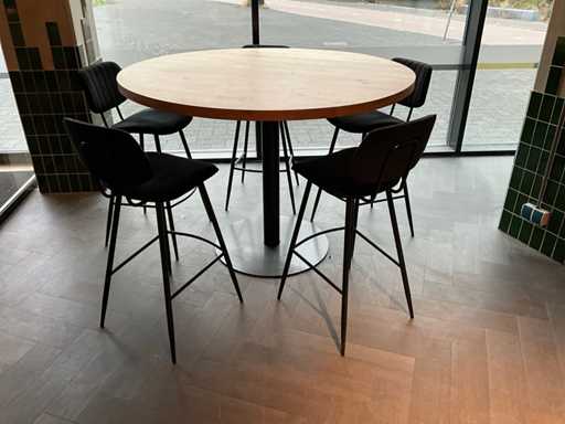 Satellite Round High Dining Table with Chairs
