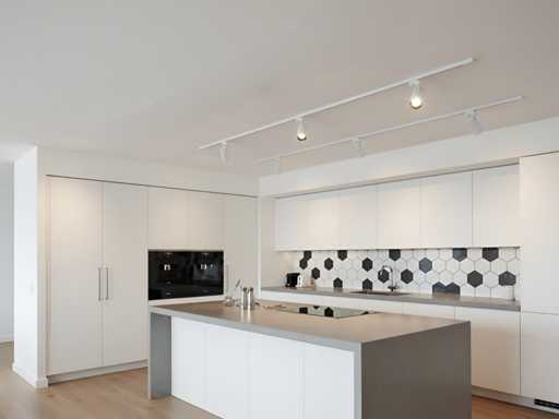  2 meter Railsysteem met 6 st railspot GU10 fitting met ring (4x)