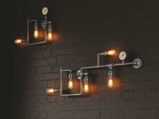 2 x Industriële Retro Wandlamp 5 lichts