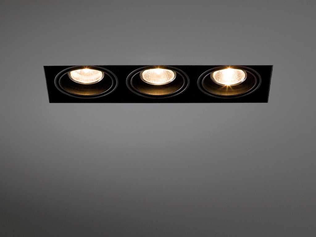 8 x Deltalight Minigrid in trimless 10 x 30 cm zwart