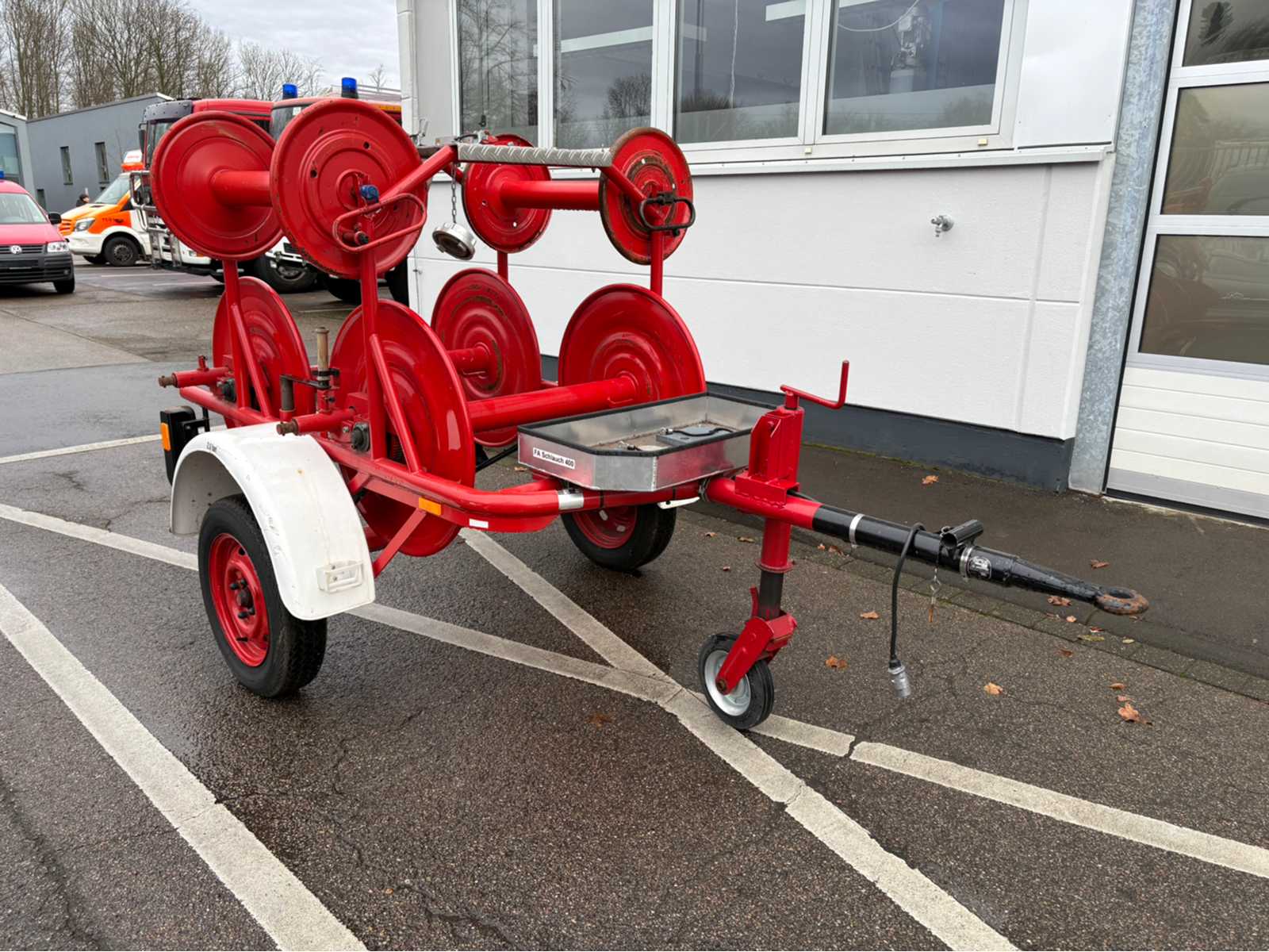 Fire Brigade Hose Reel Trailer BSA 52/L B32 – 6-Fold Reel, Year 1985