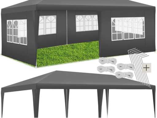 Tonnelle 3 x 6 cm avec 5 panneaux latéraux à fenêtres