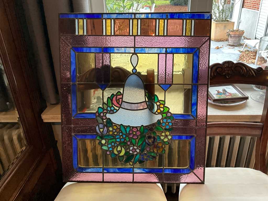 3x Stained glass panel