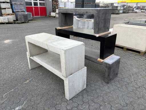 Partij zitbanken beton (5x)