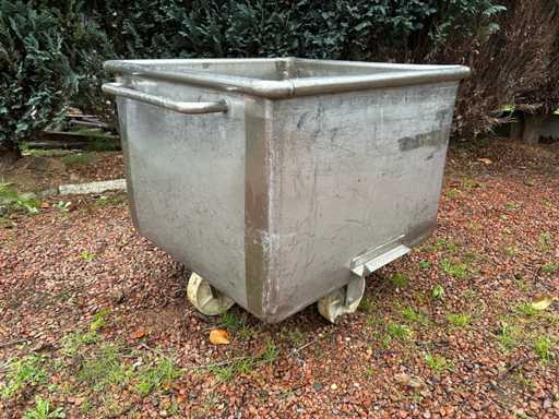 Eurobin verrijdbare inox bak-wagen