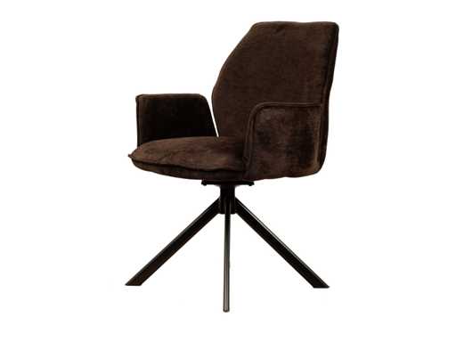 Chaise de salle à manger en velours marron (6x)