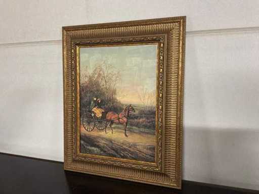 Caccia su ruote pittura