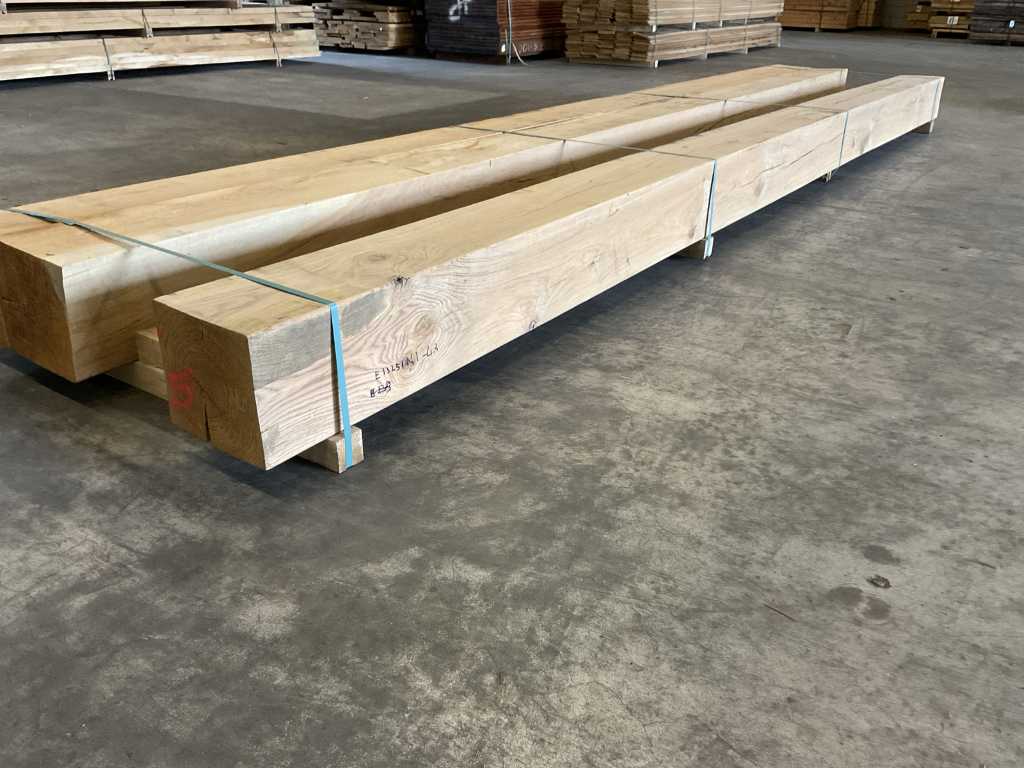 European oak beams planed (3x)