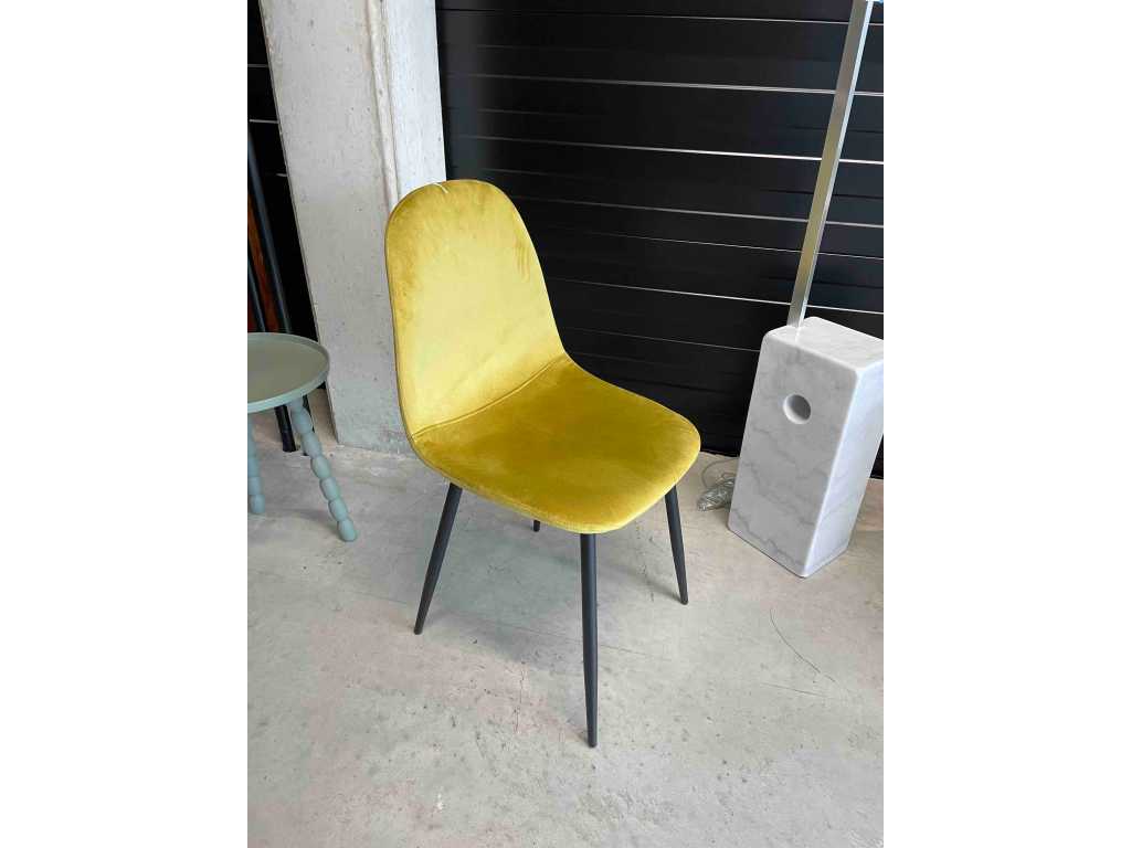 8 x Dining chair velvet olive