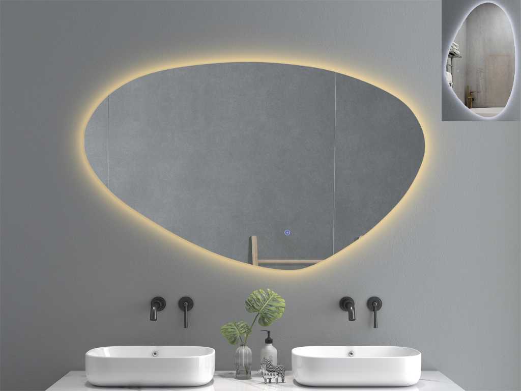 Specchio LED 140x100 cm con funzione antiappannamento e oscuramento NUOVO