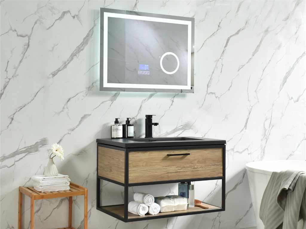 Meuble sous-vasque modèle 1-1663 80 cm NOUVEAU avec miroir bluetooth