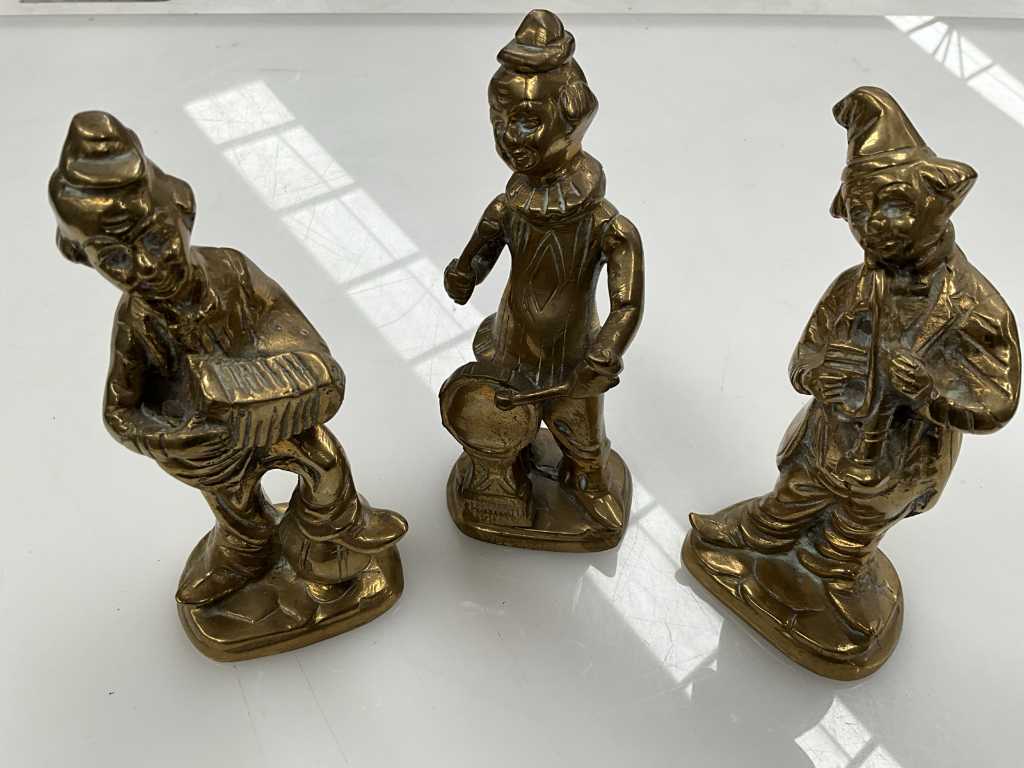 3 assorted copper decorative figurines