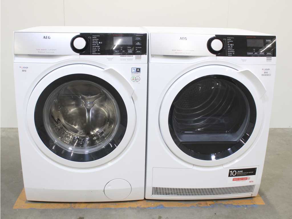 Série AEG 7000 | Lavamat ProSteam Technology Machine à laver et AEG série 8000 | Lavatherm AbsoluteCare System Séchoir
