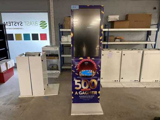 Opvouwbare kiosk met touchscreen + bonprinter + barcodescanner