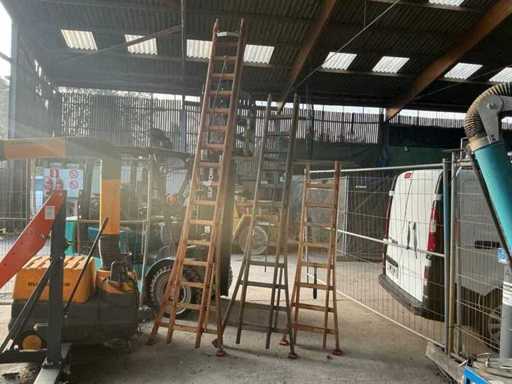 Martin Diverses échelles coulissantes en bois (3x)