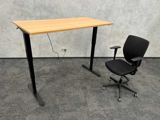 Electric sit-stand desk 160x80 with office chair