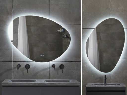 Miroir LED design 100x80cm ou 120x90cm ou 140x100cm