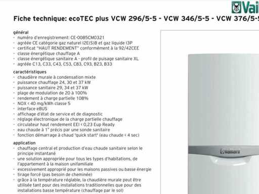 Muurgemonteerde condensgasketel + DHW ECOTEC